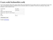 Tablet Screenshot of cookie-bookmarklet-generator.com